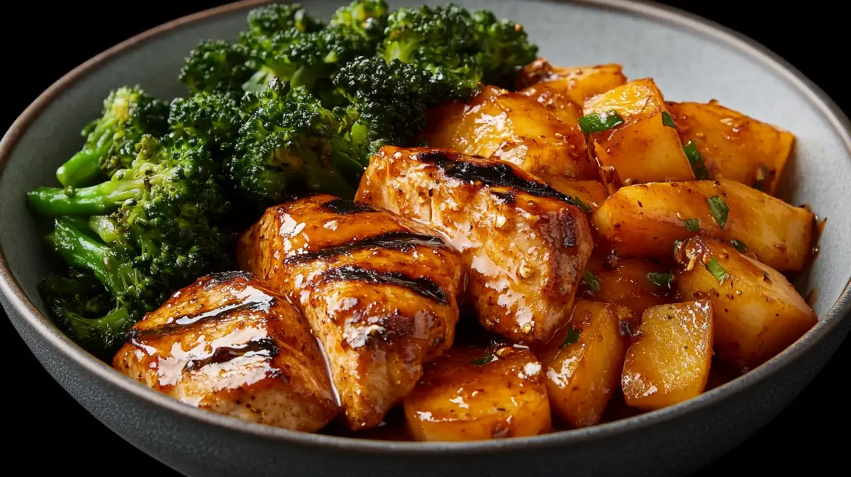 Air Fryer Pork Chop with Garlic Paprika and Broccoli