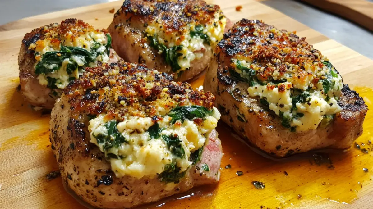 Baked Stuffed Pork Chops