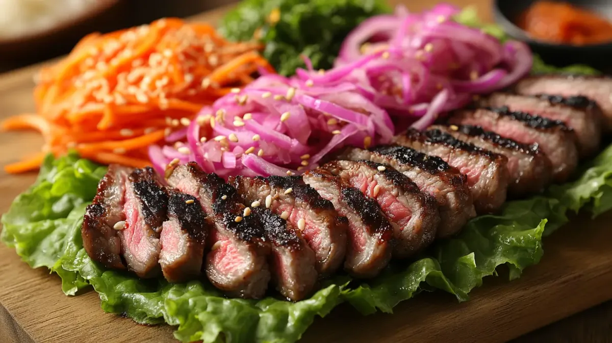 Leftover Pork Chops in Korean BBQ Lettuce Cups