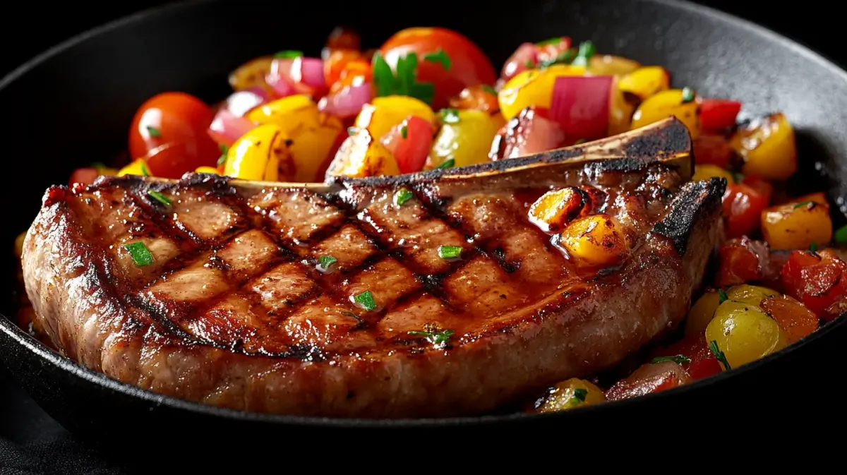 Calories in Leftover Pork Chops Reheated in a Skillet