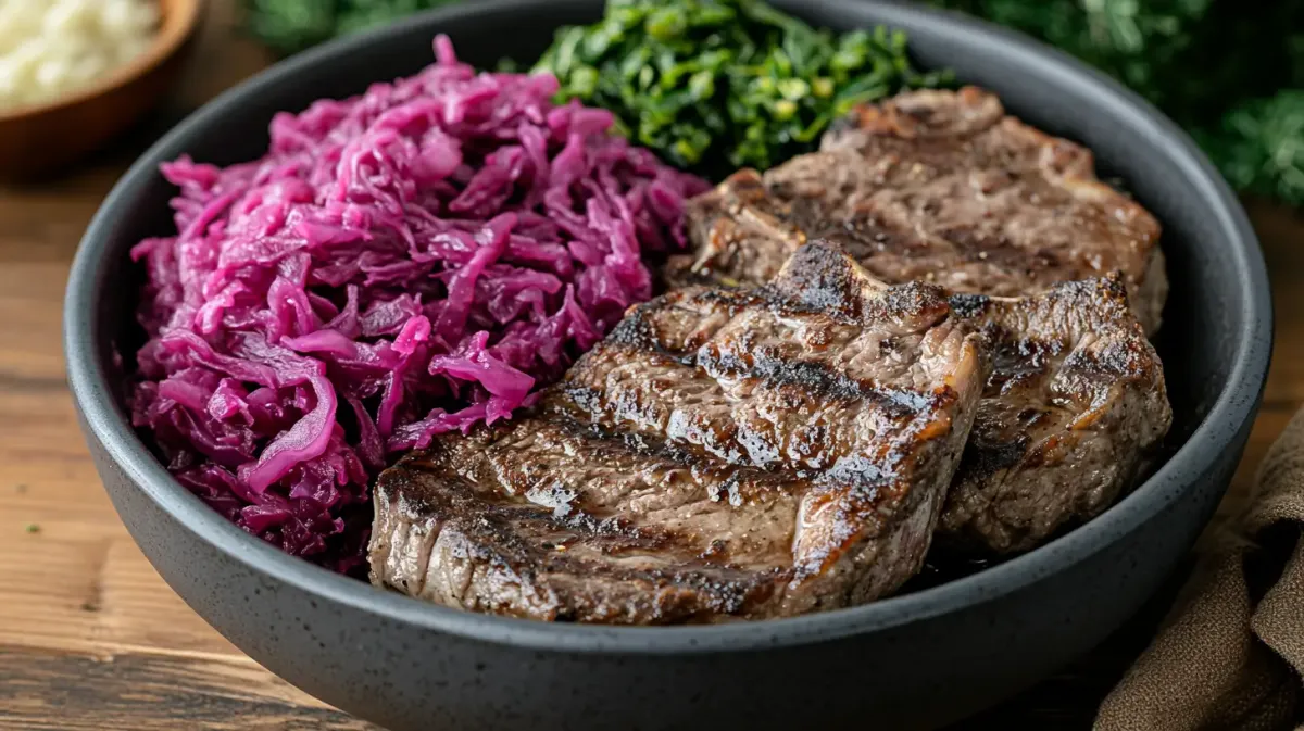 Crock Pot Pork Chops with Pickled Red Cabbage