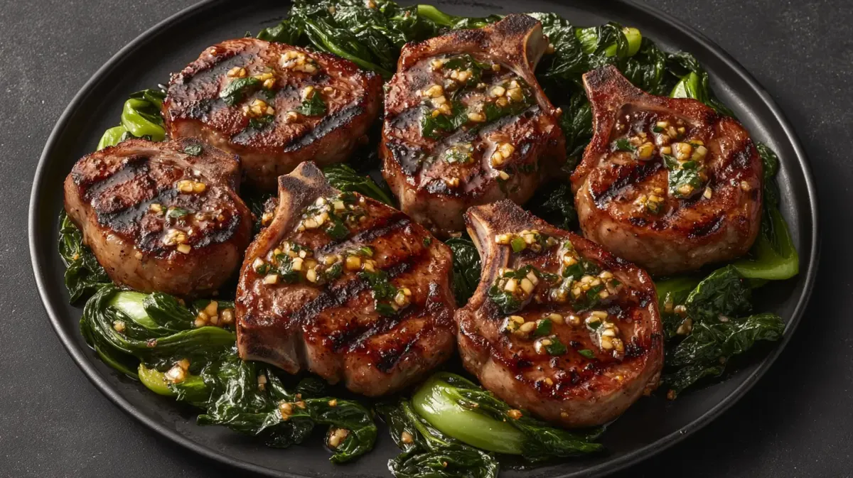 Honey Soy Pork Chops with Sautéed Bok Choy