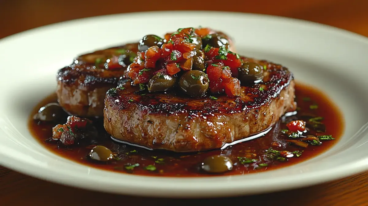 Mediterranean Pork Chops with Kalamata Olives and Capers