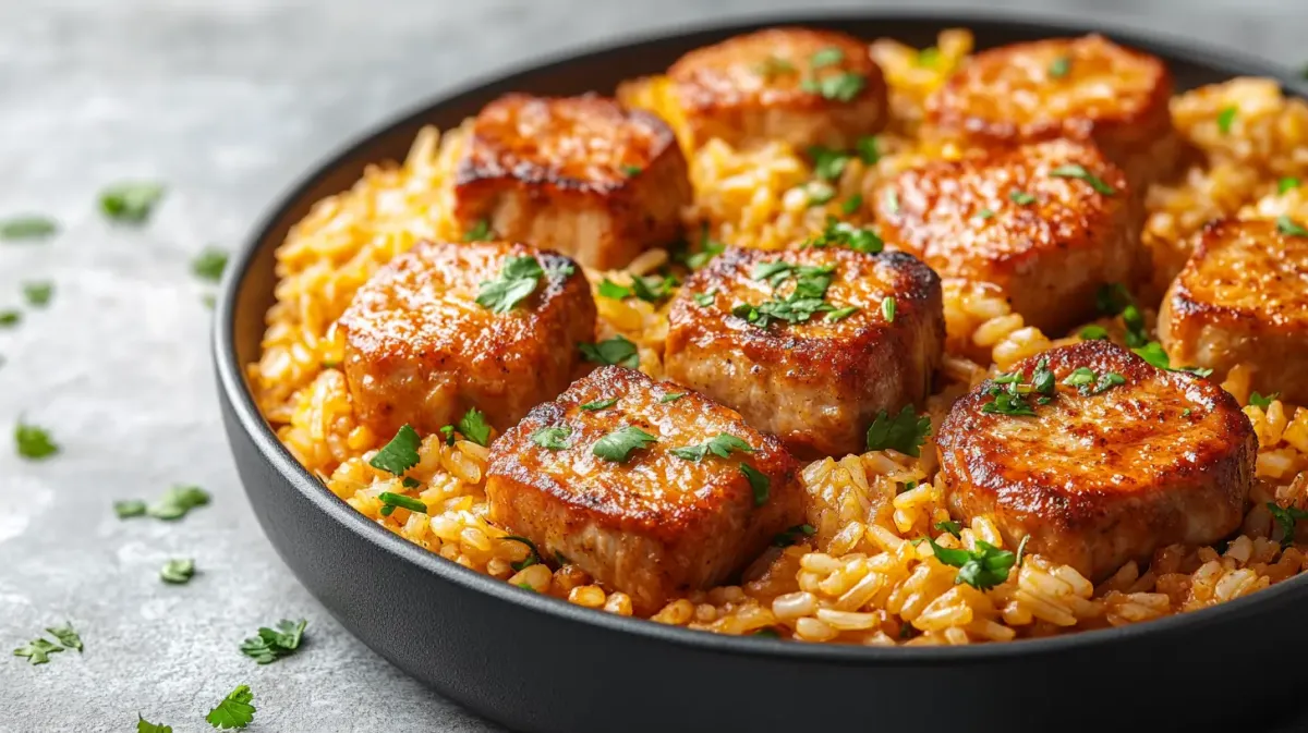 Mexican-Spiced Pork Chops with Cilantro Lime Rice
