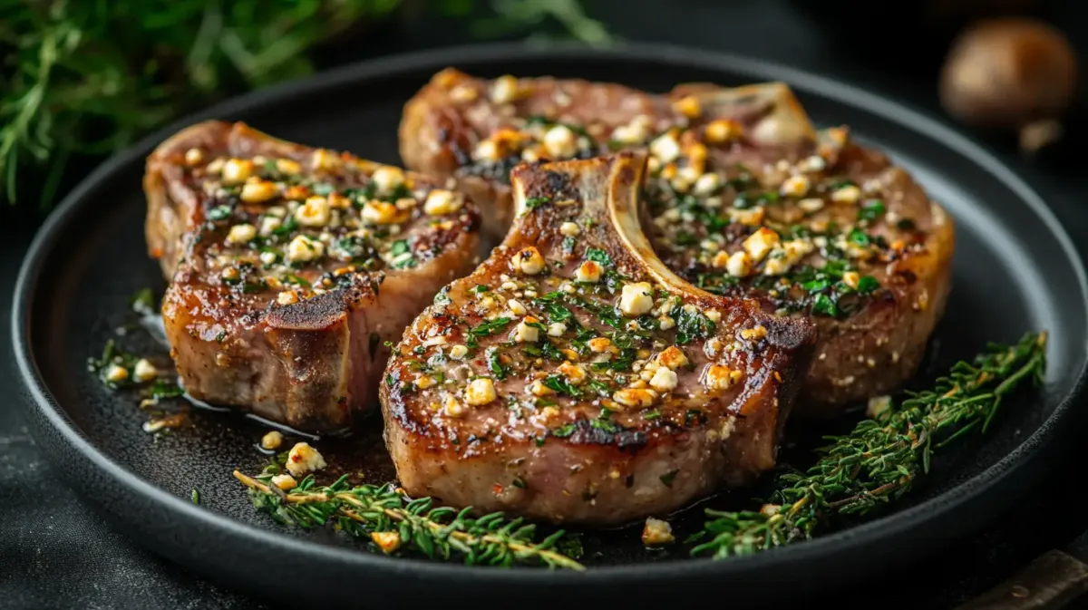Pork Chops with Feta and Sun-Dried Tomato Crust