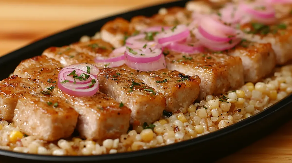 Pork Chops with Mexican Corn Salad (Esquites)