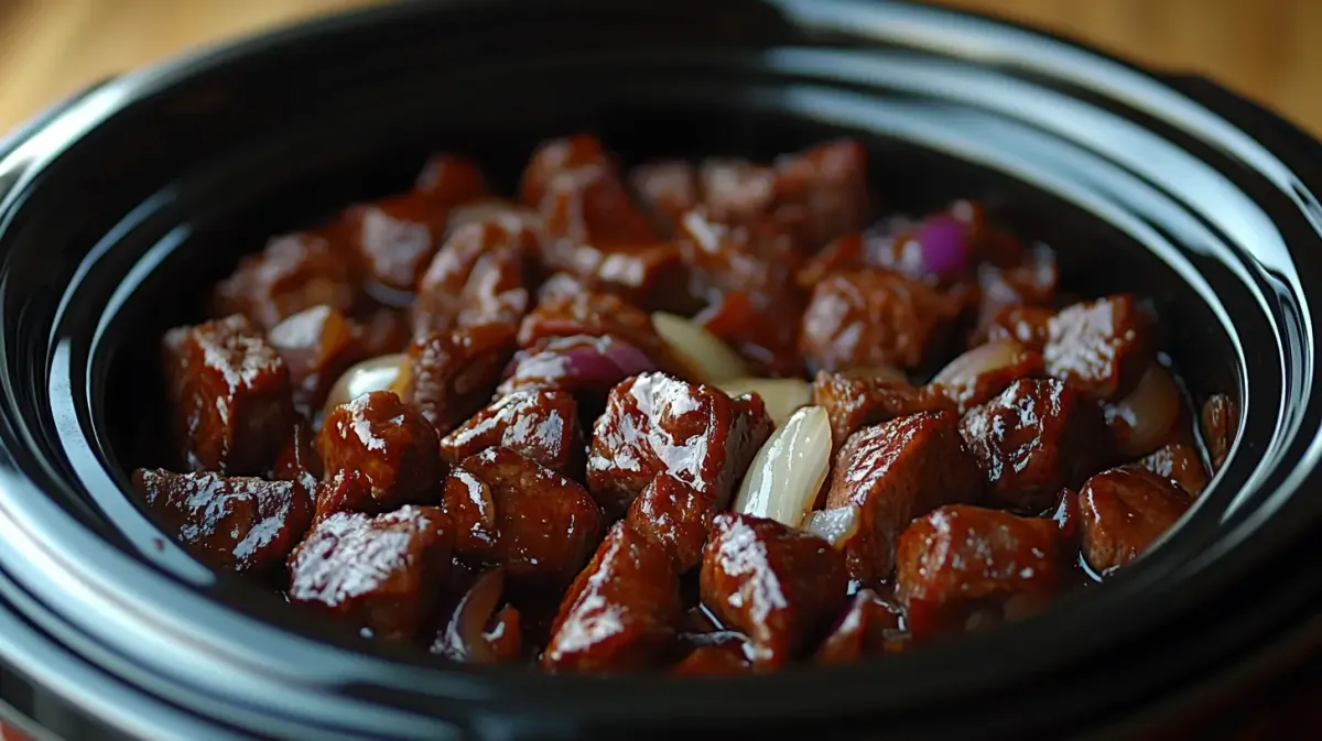 Protein in Slow Cooked Pork Chops with Onions