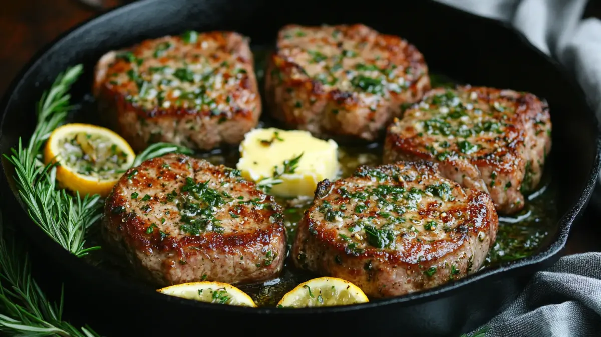 Southern Cast Iron Pork Chops with Creole Butter
