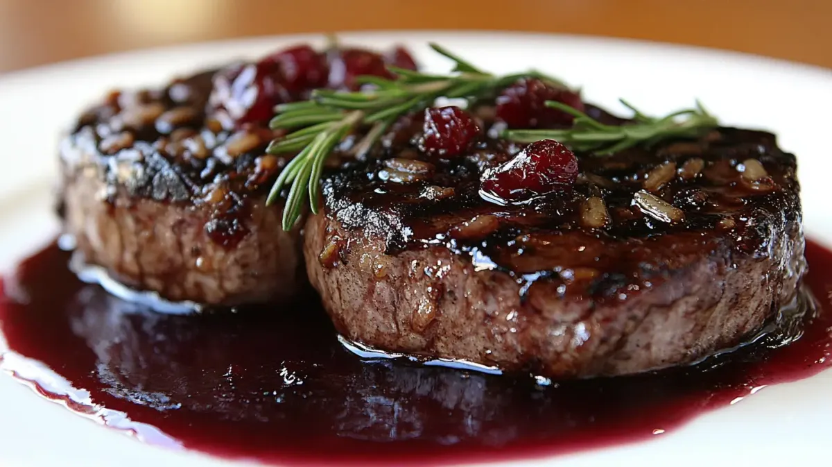 Pork Chops with Wild Rice Stuffing and Cranberry Sauce