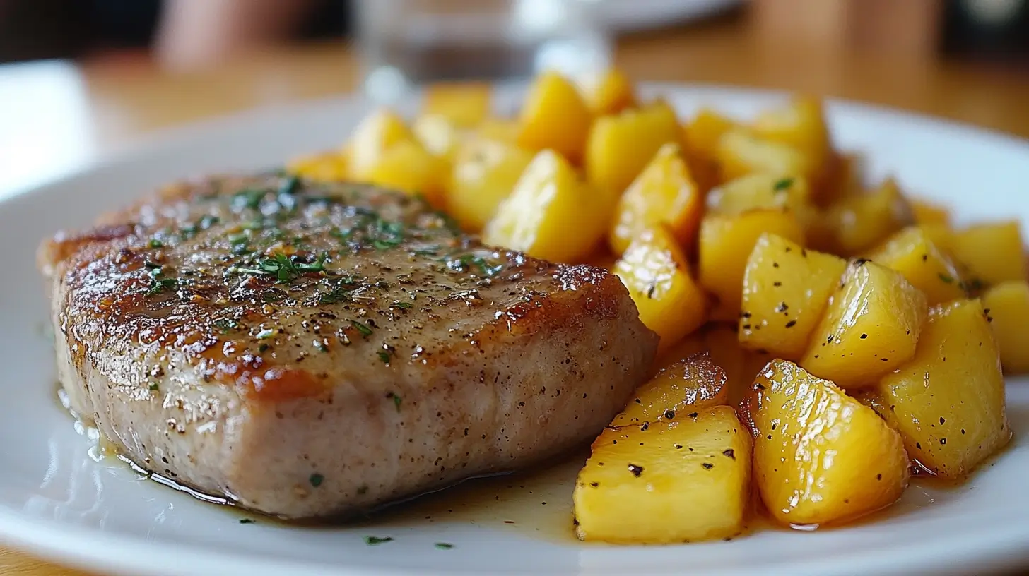 BBQ Pork Chops with Bourbon Peach Glaze