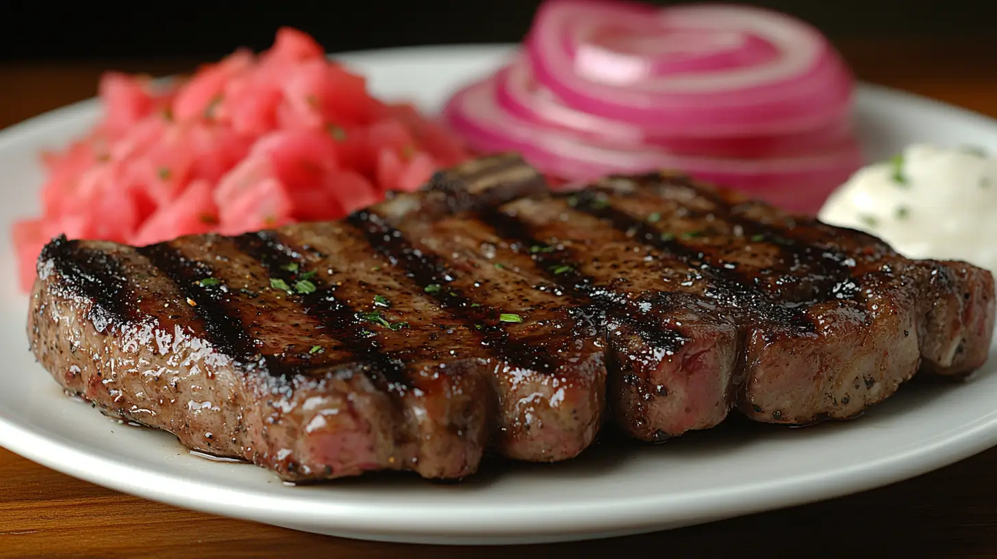 Balsamic Marinated Pork Chops with Roasted Red Onions