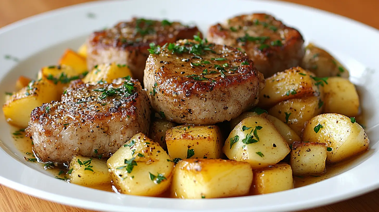 Dry Rub Pork Chops with Apple Slaw and Mustard Vinaigrette