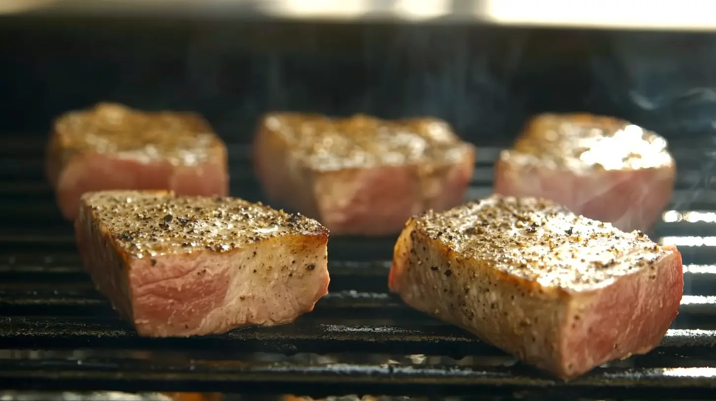 The perfect Easy Grilled Pork Chops recipe! Juicy, seasoned with sea salt and cracked pepper