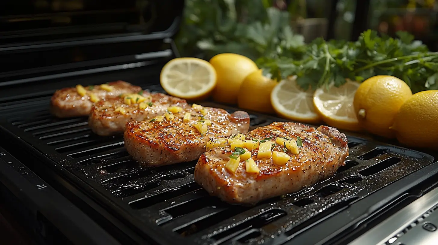 Pineapple Juice Marinated Pork Chops with Cilantro