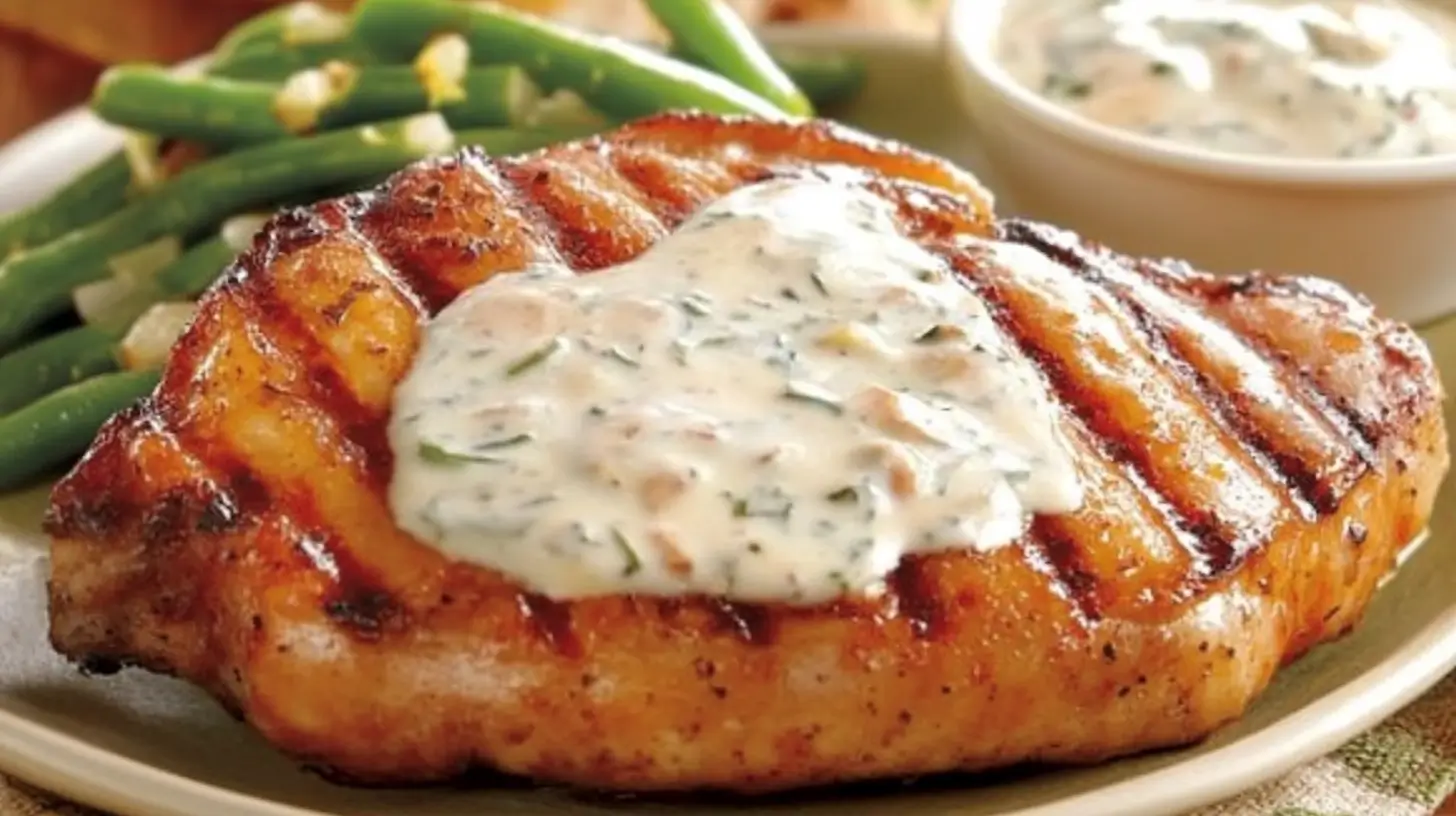 Pork Chops and Potatoes with Cream of Chicken and Green Beans