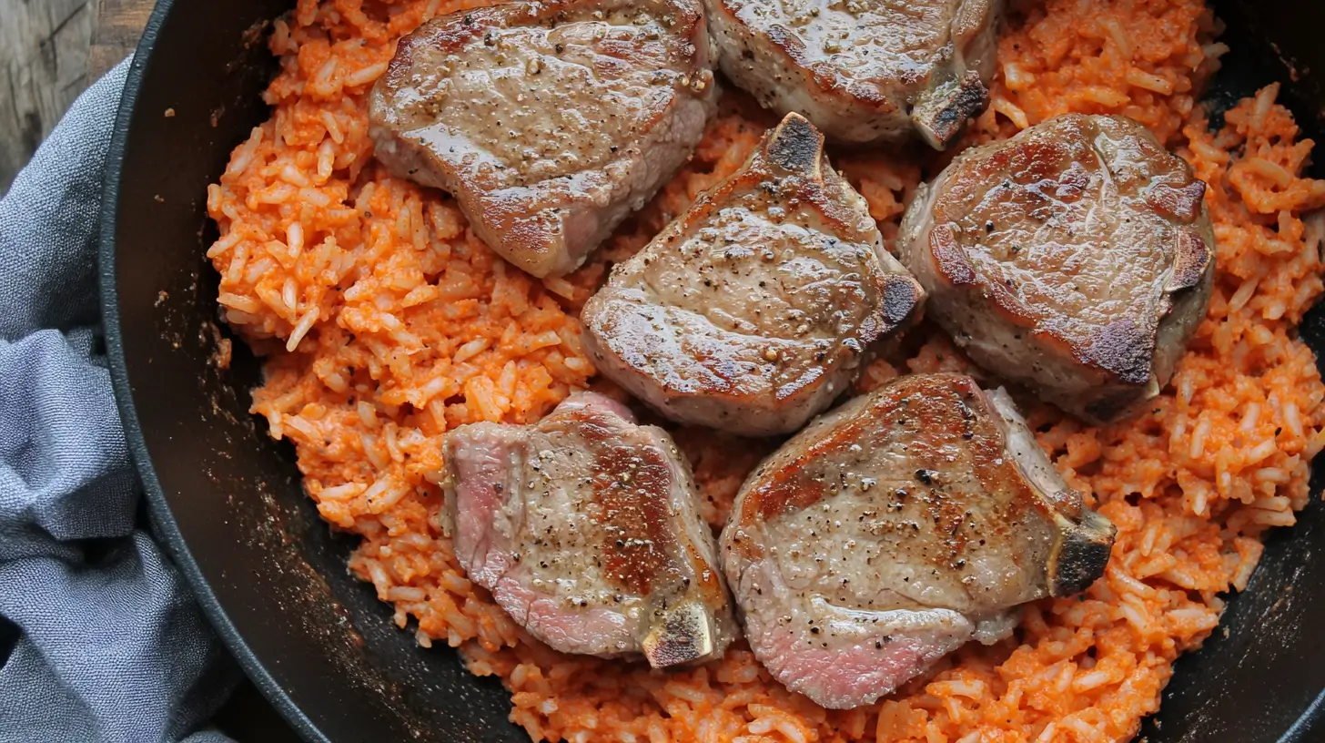 Pork Chops and Rice with Paprika and Sour Cream