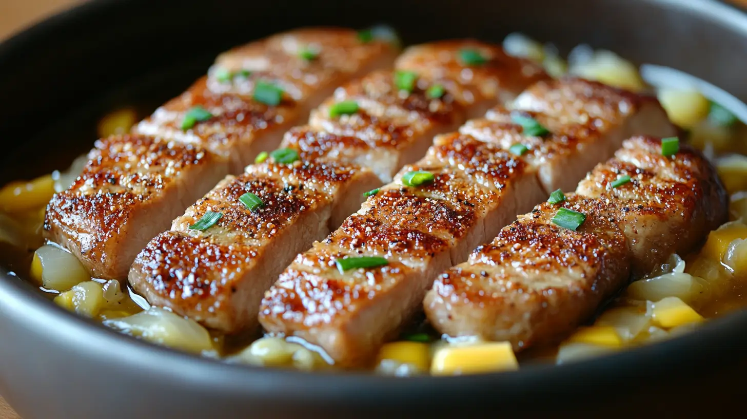 Pork Chops and Sauerkraut with Garlic Parmesan Crust