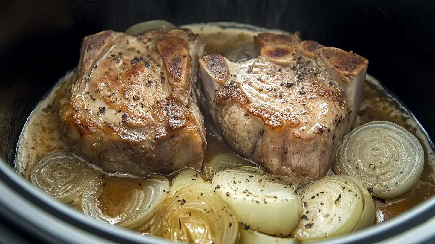 Pork Chops with Beer and Onions