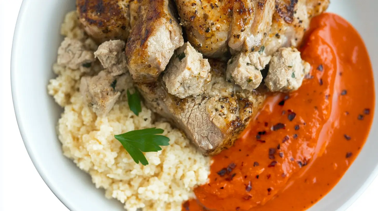 Pork Chops with Roasted Red Pepper Sauce