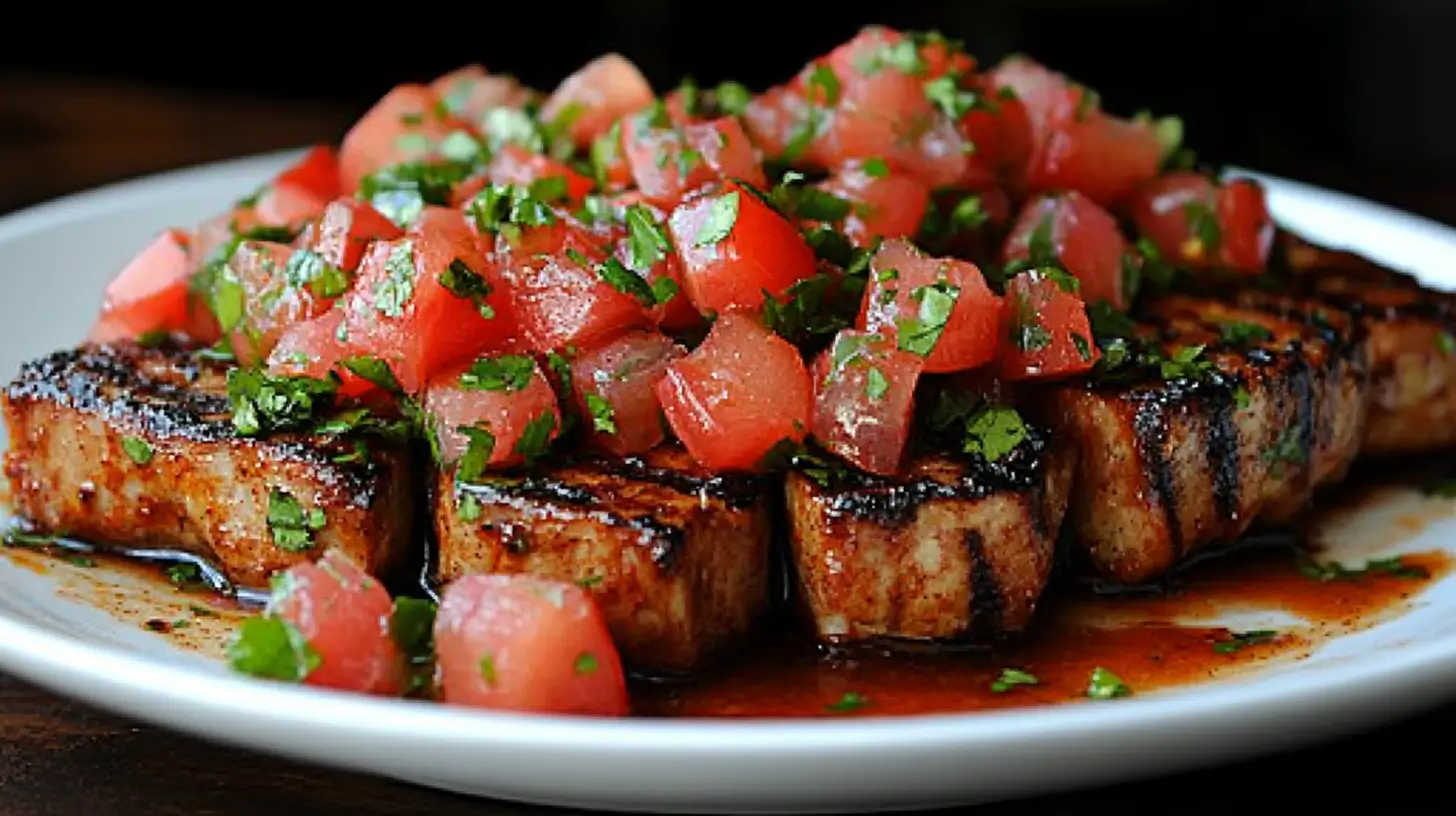 Spicy Pork Chops with Pepper Jack and Salsa