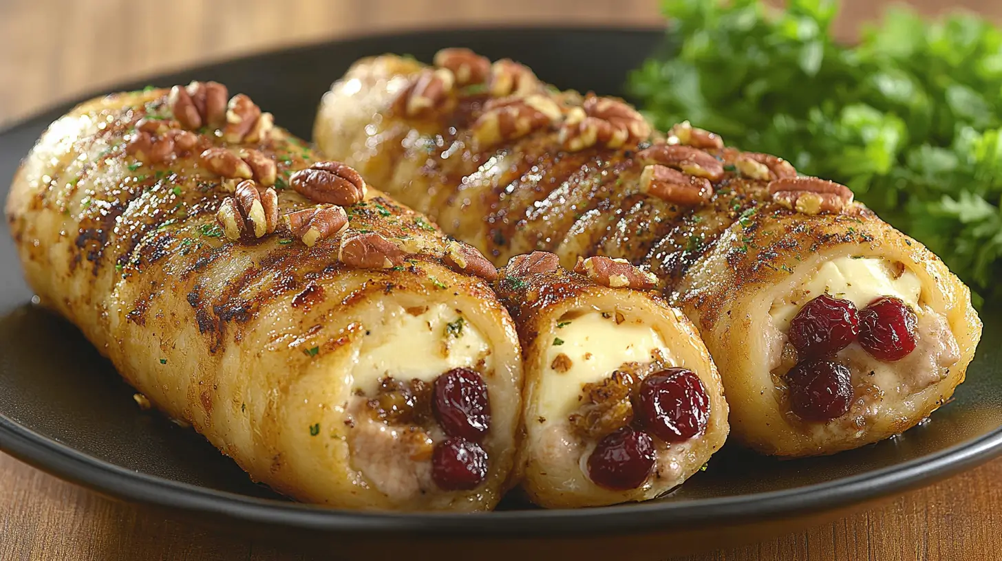 Stuffed Pork Chops with Brie, Cranberries, and Pecans