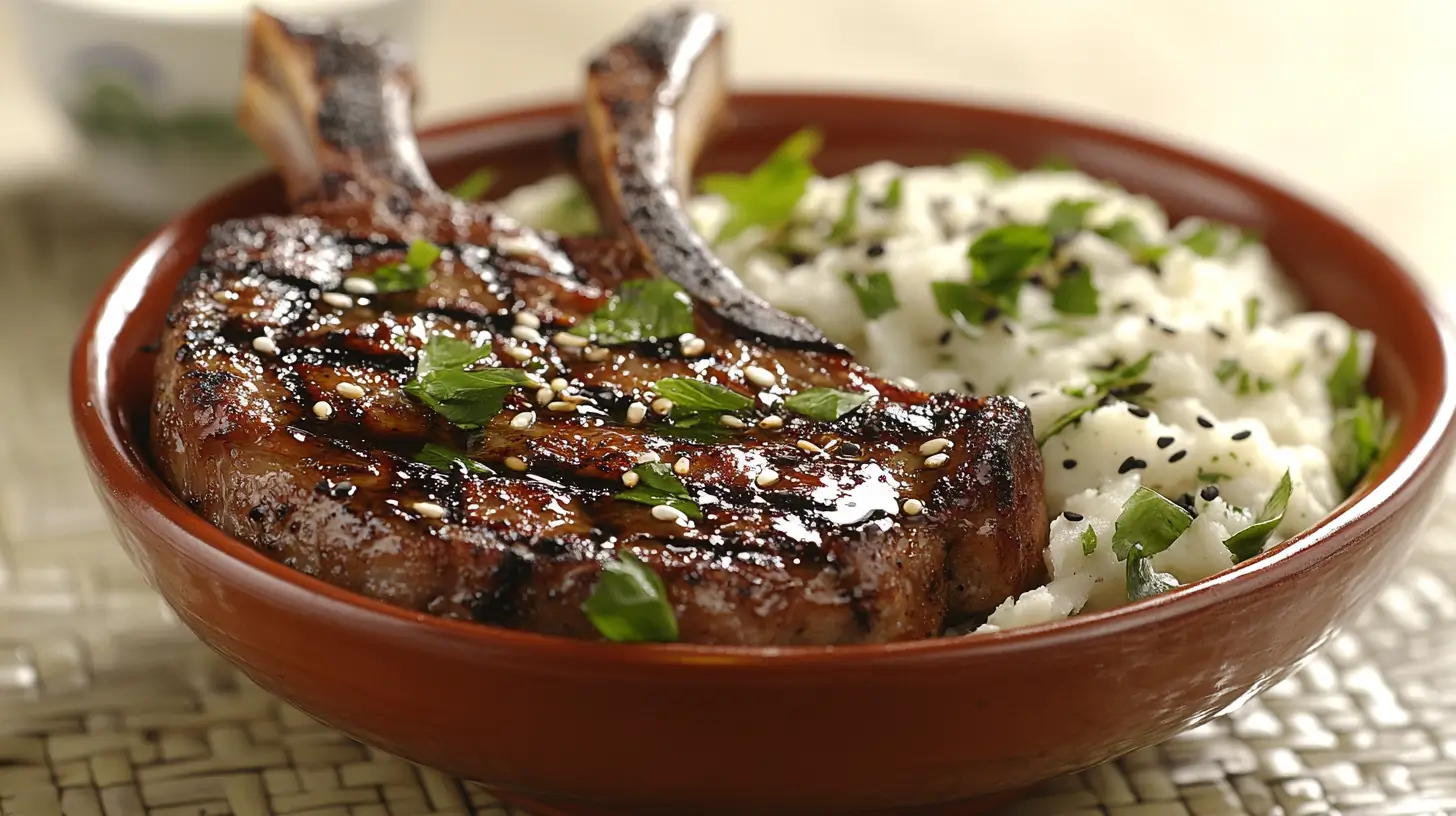 Asian-Inspired Pork Chops with Wasabi Mashed Potatoes