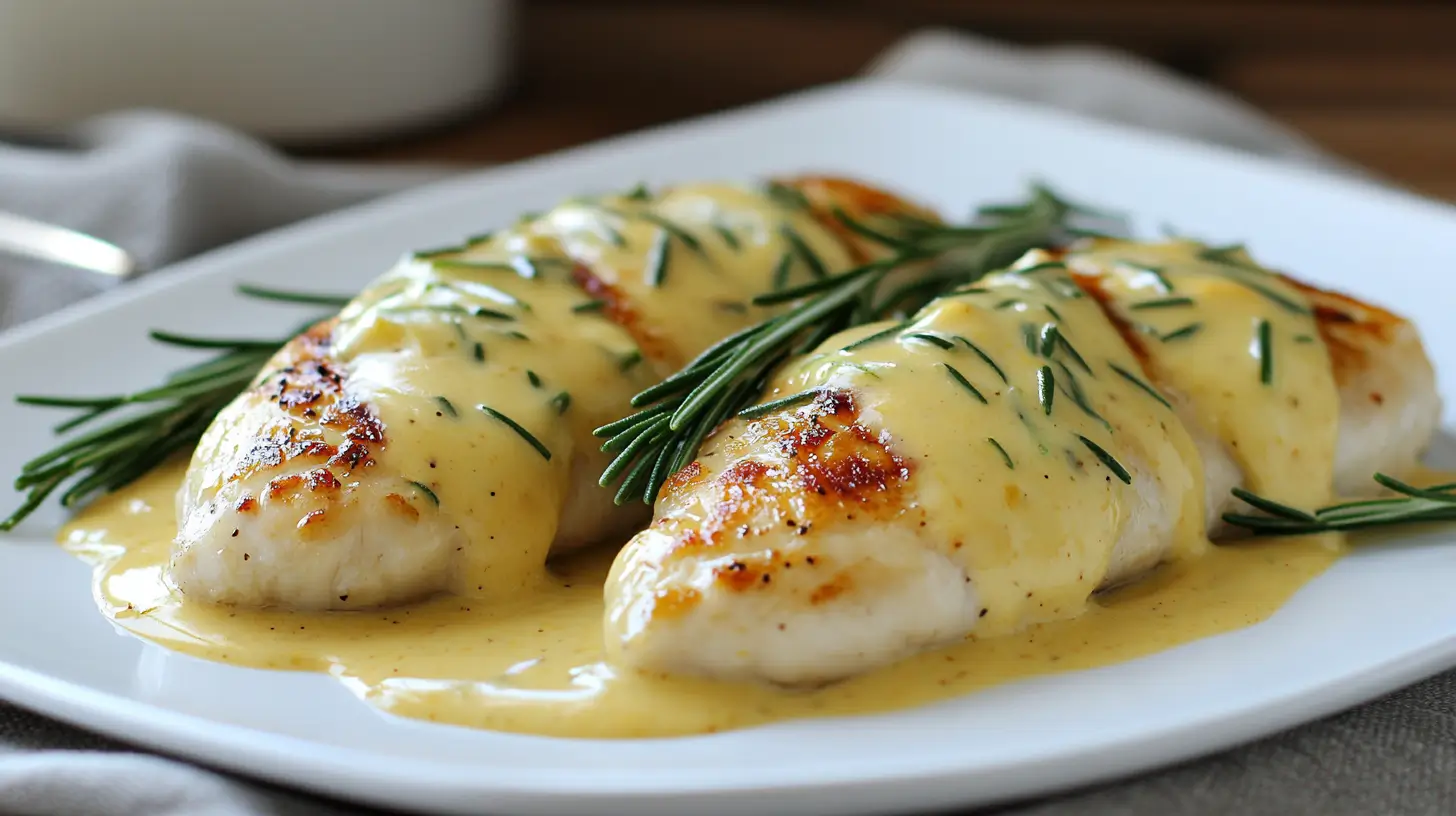 Baked Pork Chops with Leek and Mustard Sauce