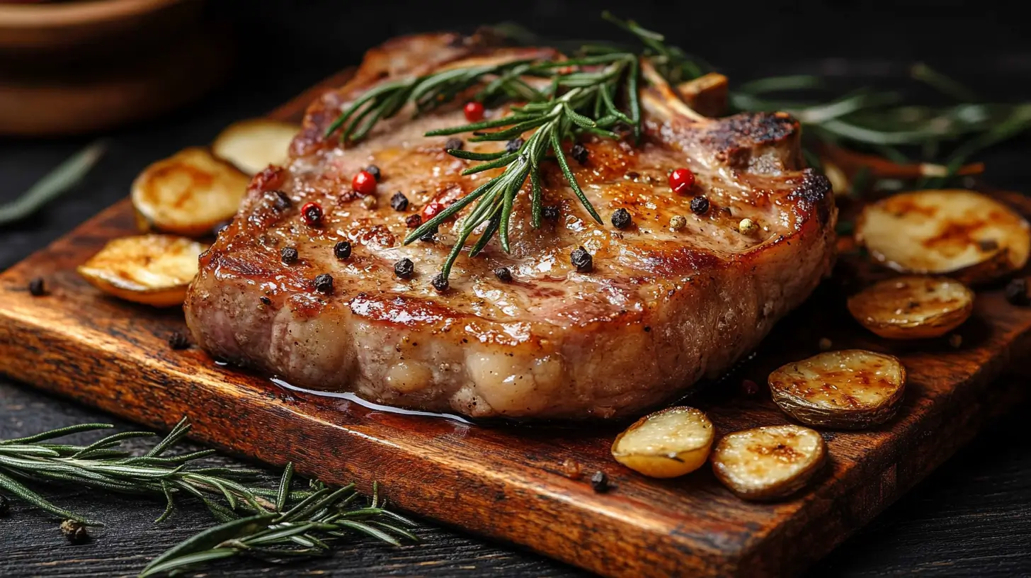Calories in Pork Chops Cooked with Sauces or Marinades