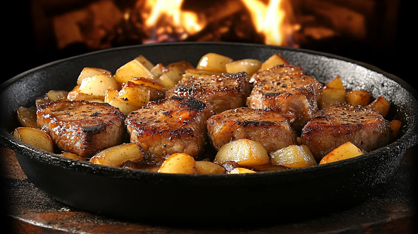 Calories in Pork Chops with Apples and Onions