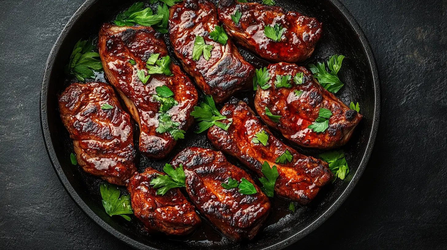 Calories in Thin Pork Chops Cooked in a Skillet