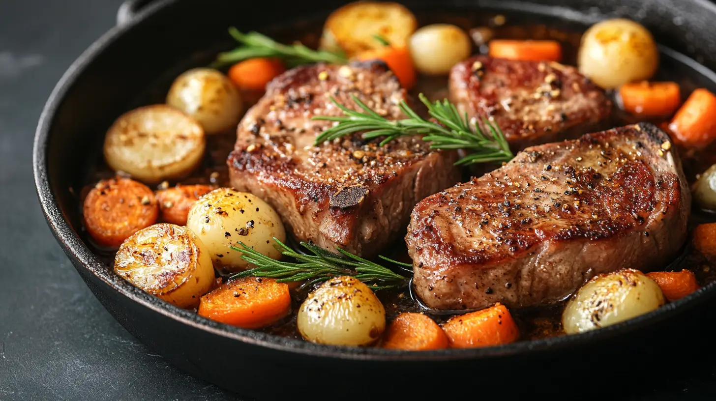 French Braised Pork Chops with Pearl Onions and Carrots