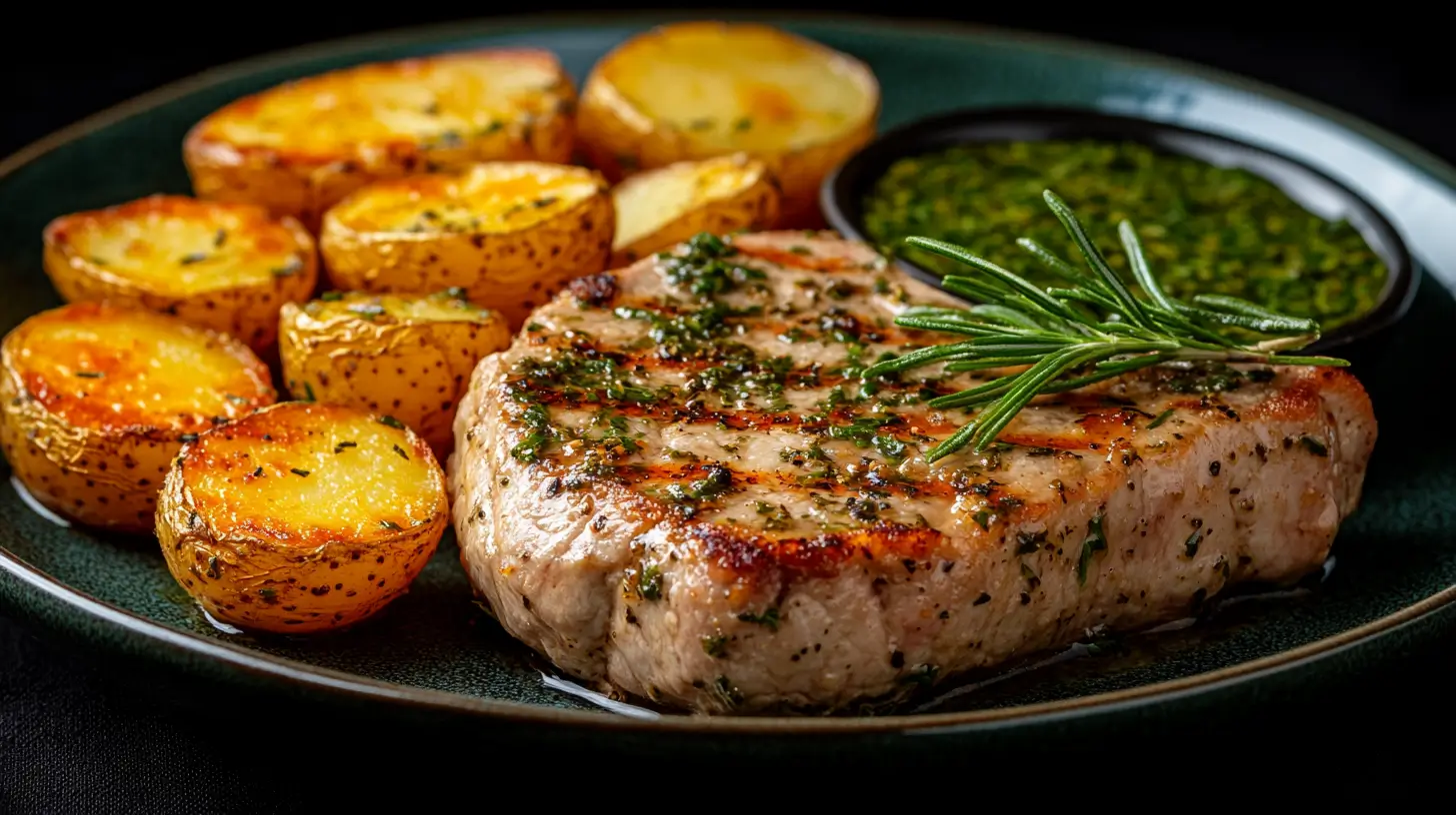 French Pork Chops with Herbes de Provence and Roasted Potatoes