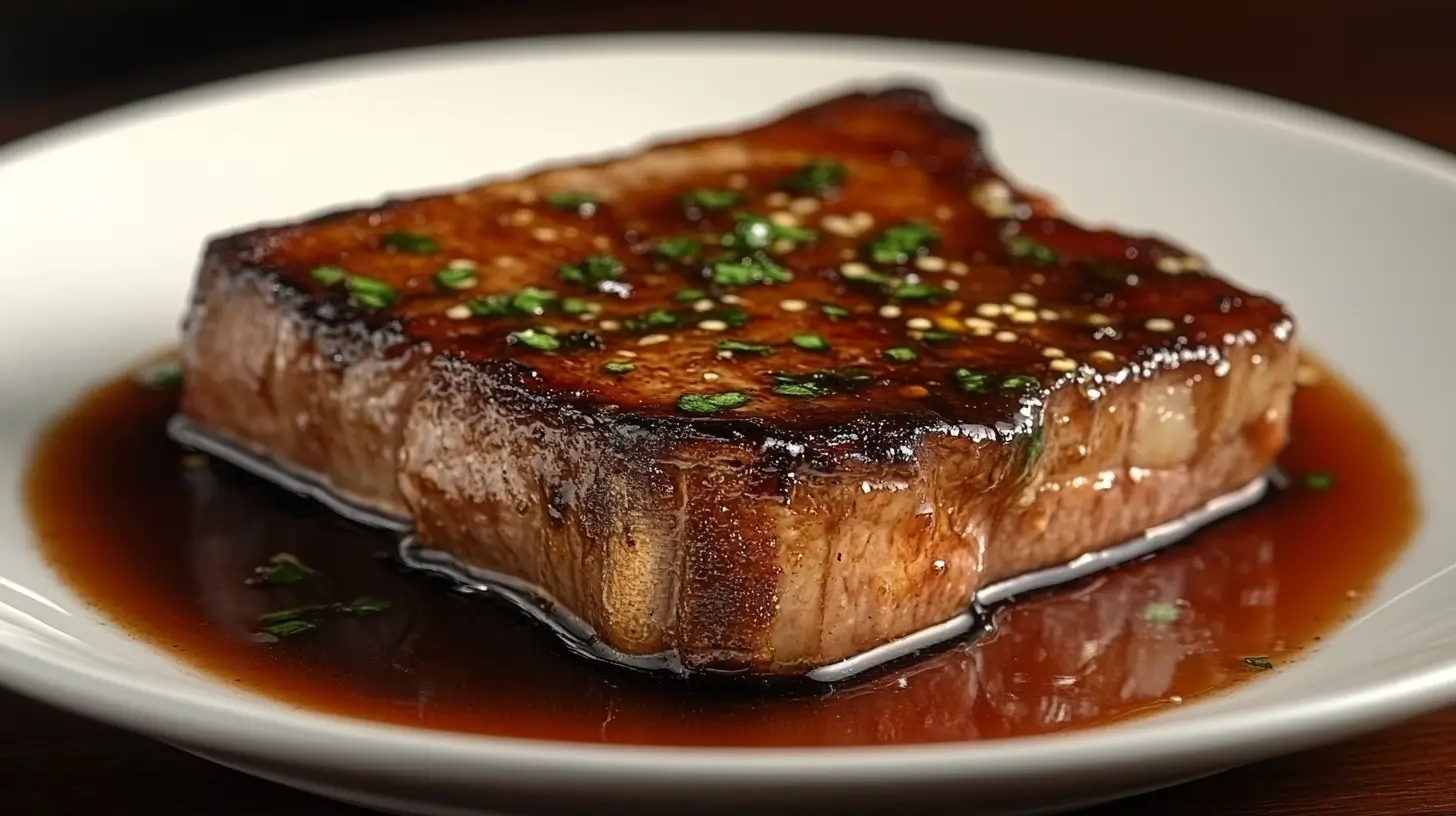 German Pork Chops with Garlic Mustard Gravy