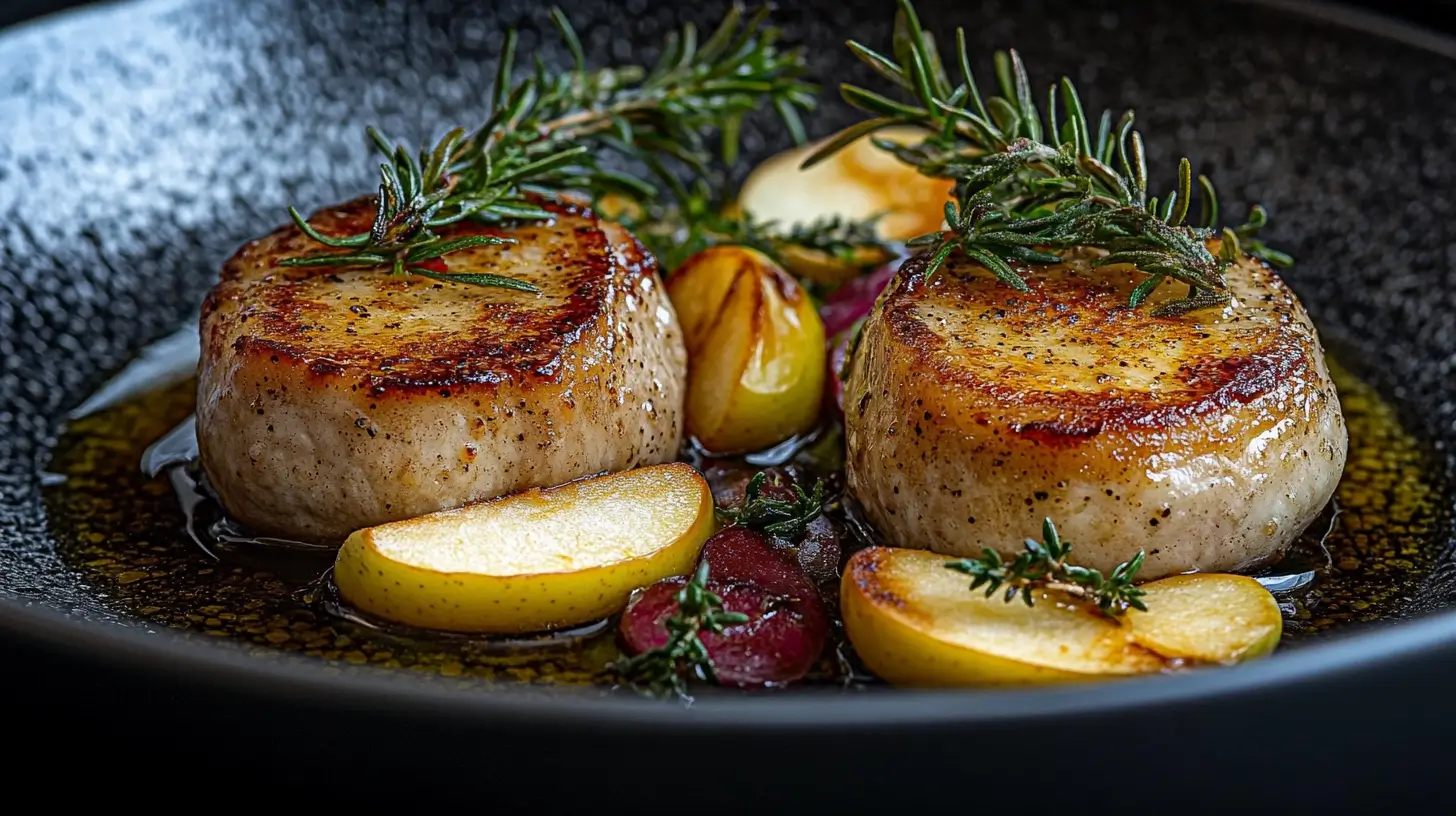 How to Fry Pork Chops with Apple Slices and Brown Sugar