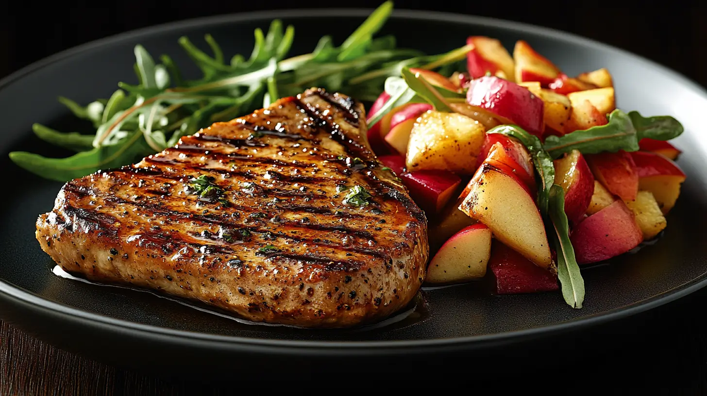 How to Grill Pork Chops with a Smoky Rub and Apple Slaw