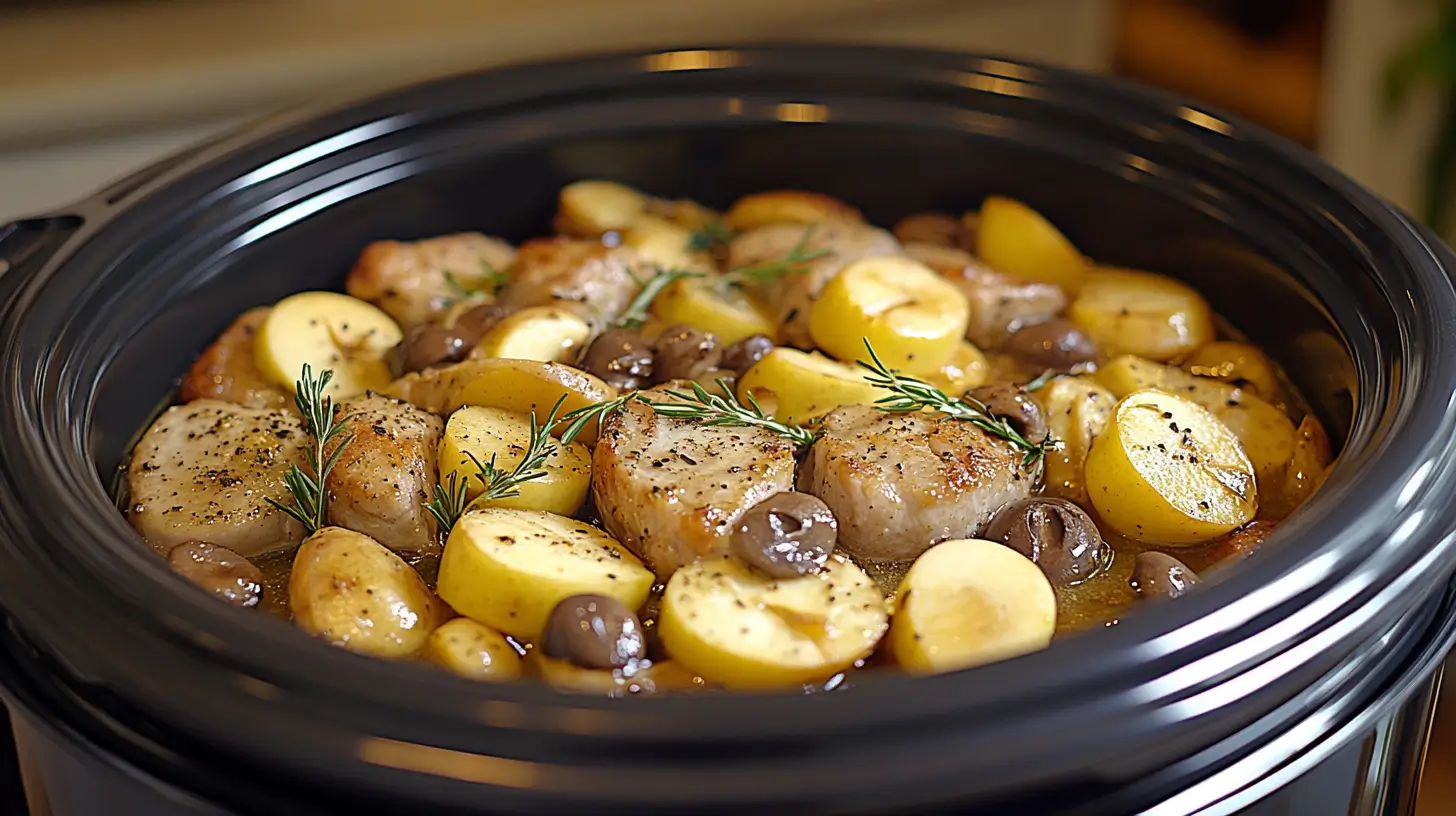 How to Make Fall-Themed Pork Chops with Apple Cider in the Slow Cooker