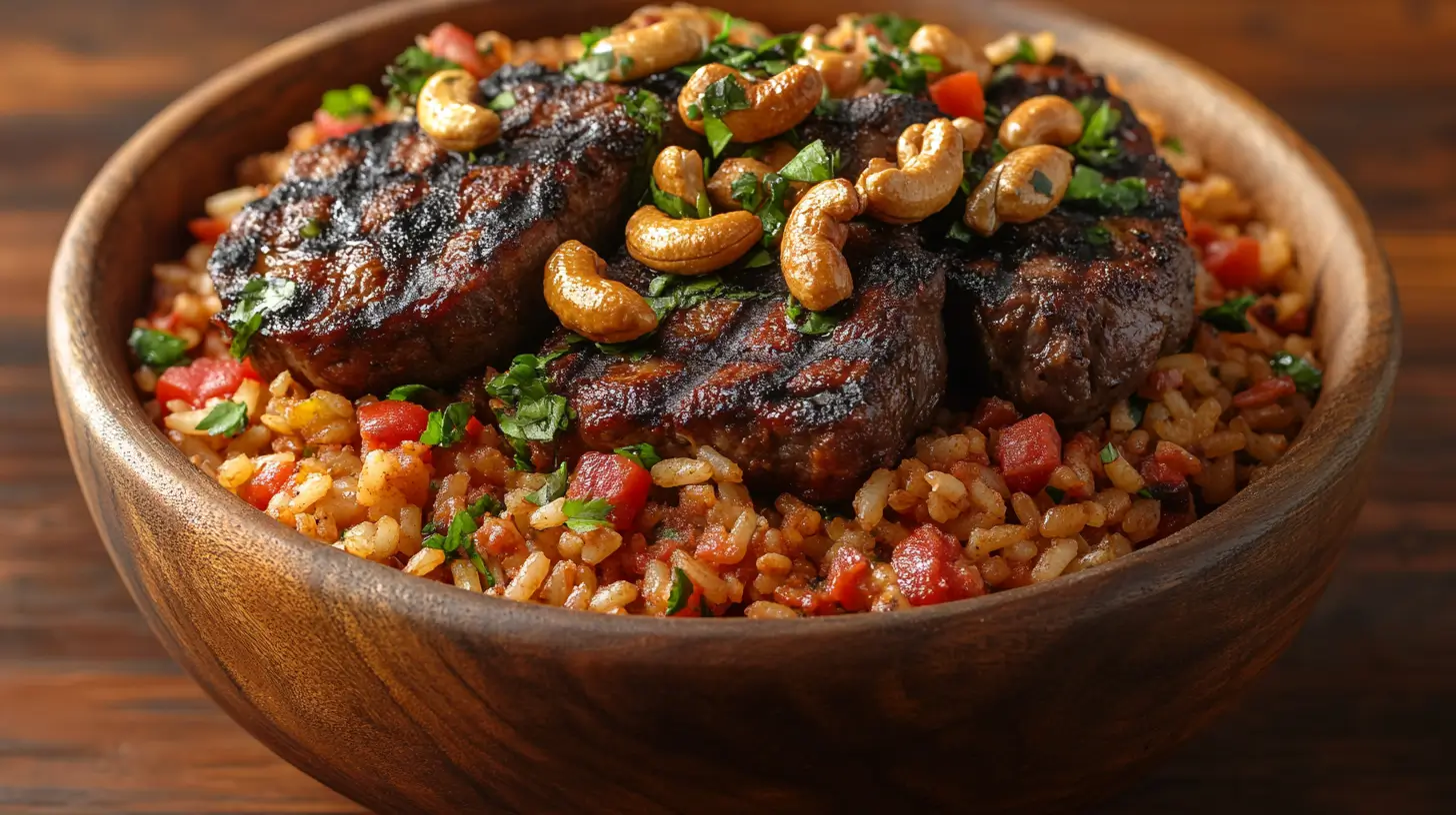 Indian Pork Chops with Saffron Rice and Cashews