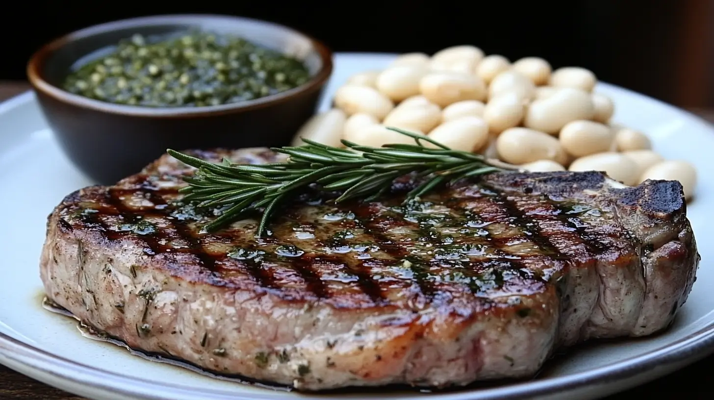 Mediterranean Pork Chops with Rosemary and White Beans