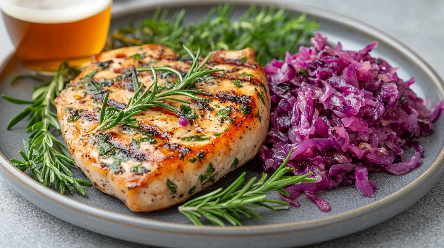 Oktoberfest Pork Chops with Sauerkraut and German Ale