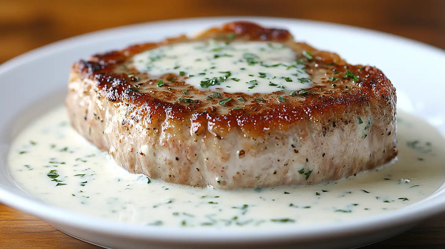 Pork Chops with Cilantro Mint Yogurt Sauce