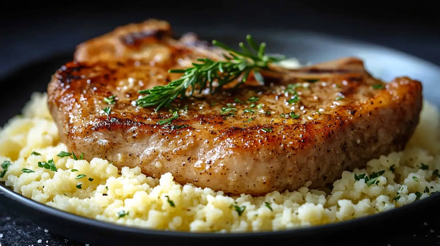 Pork Chops with Mediterranean Spice Rub and Couscous
