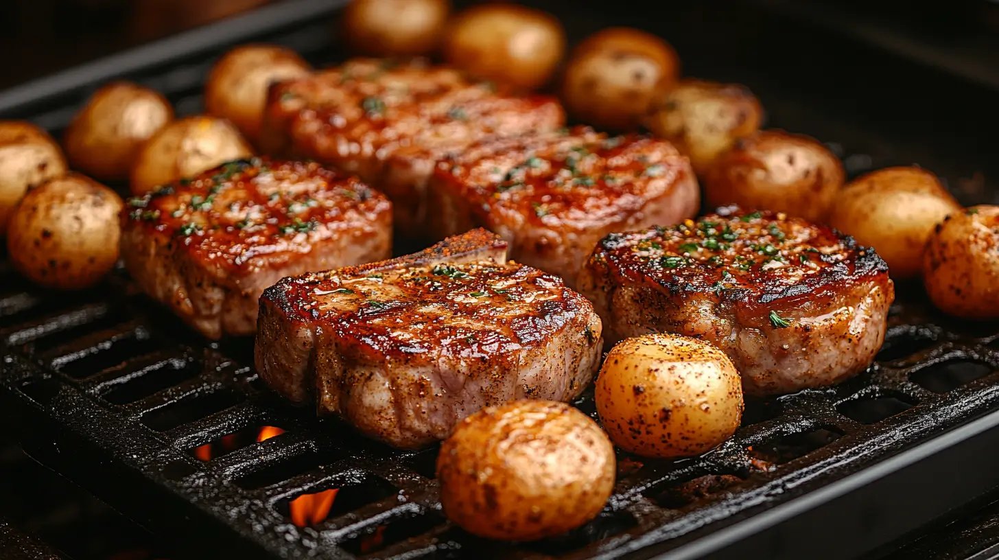 Pork Chops with Turmeric and Cumin-Roasted Potatoes