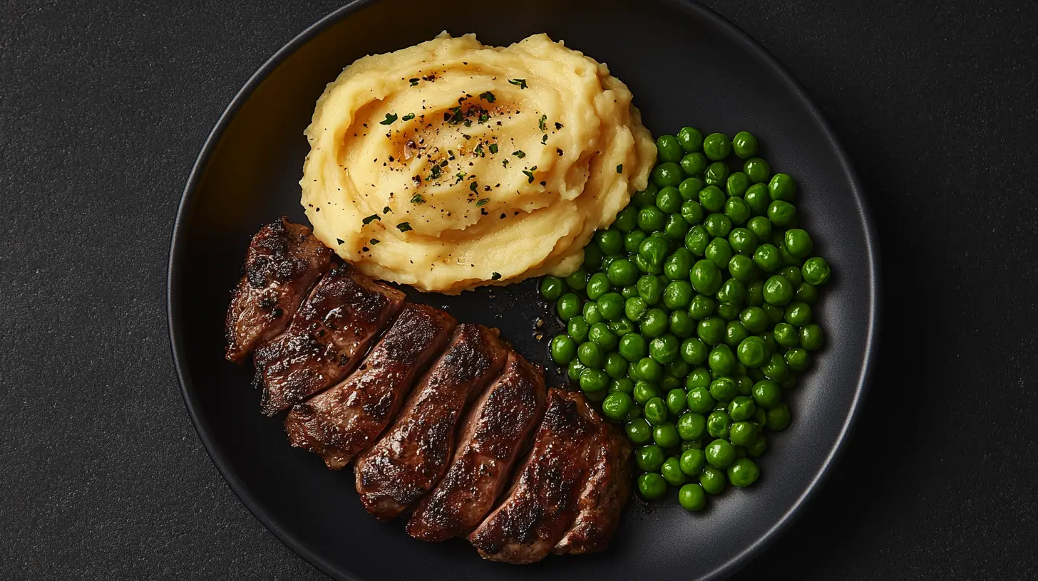 Protein in Pork Chops with Mashed Potatoes and Peas