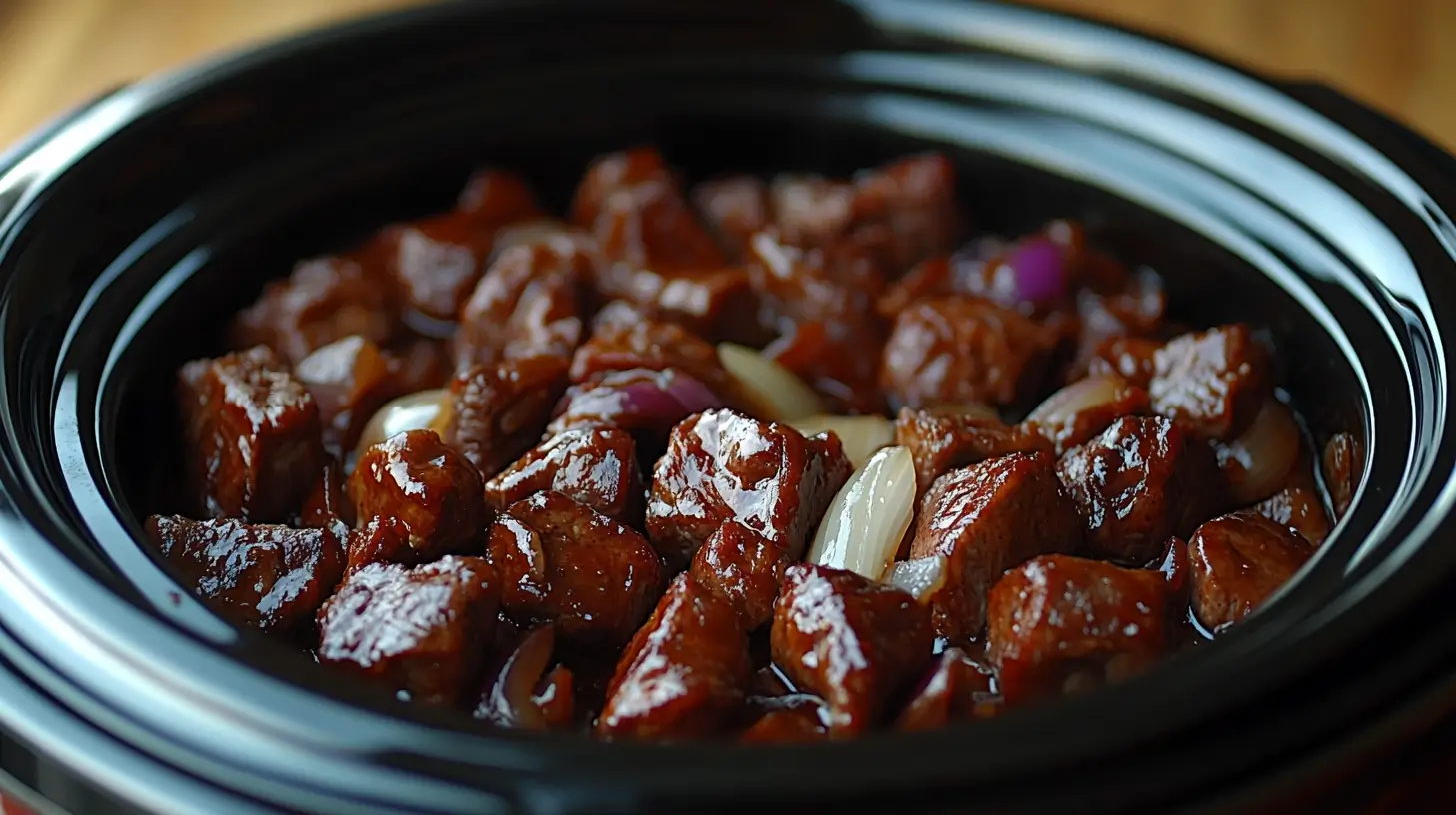 Protein in Slow Cooked Pork Chops with Onions
