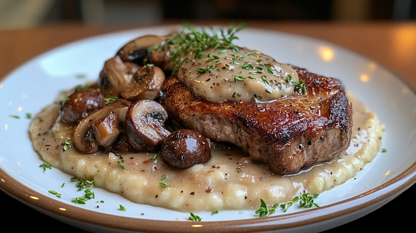 Slow Cooker Pork Chops with French Mushroom Sauce