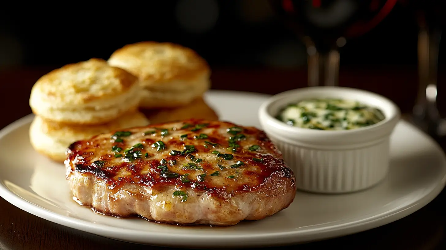 Southern Breaded Pork Chops with Garlic Cheese Biscuits