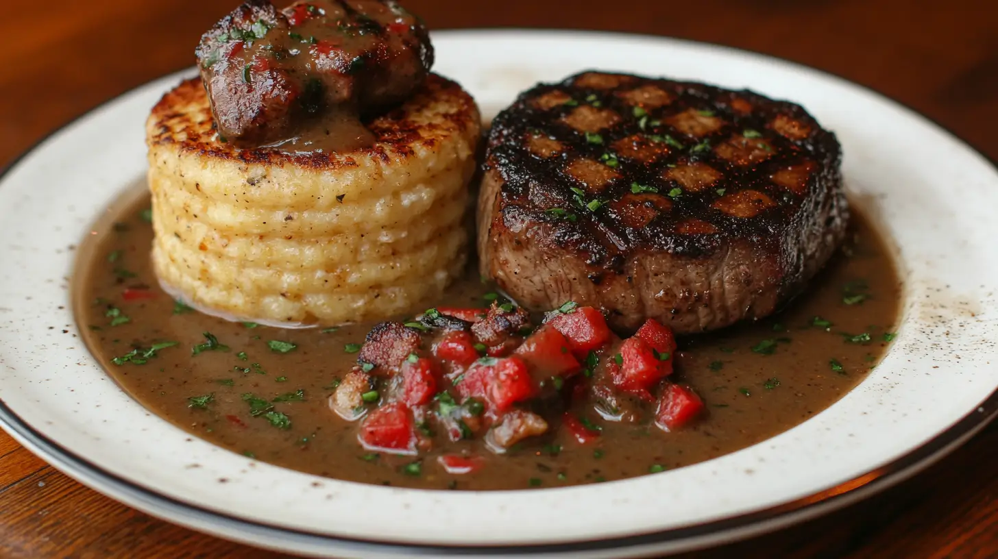 Southern Pork Chops with Cheddar Grits and Gravy