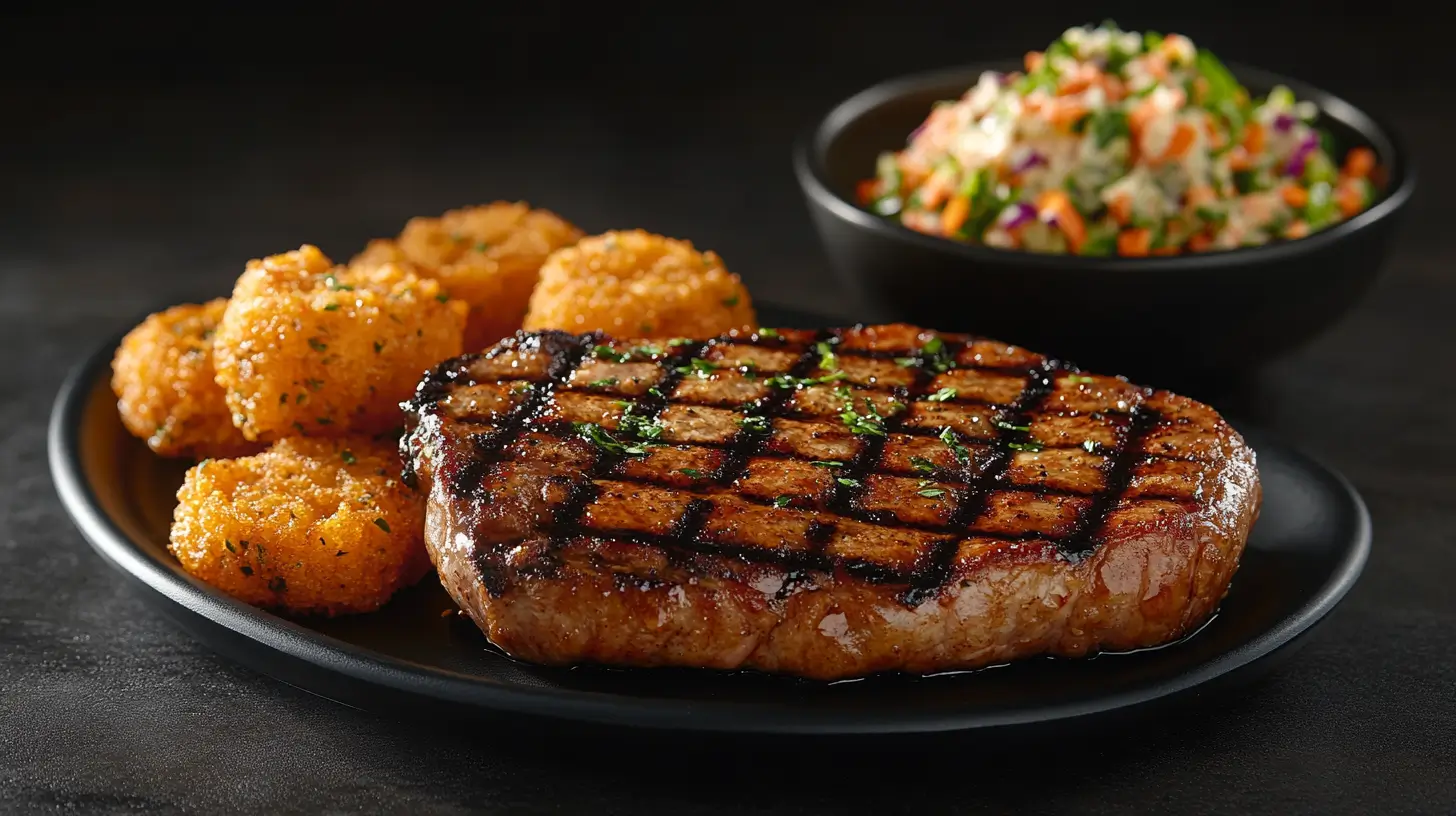 Southern Pork Chops with Hushpuppies and Slaw