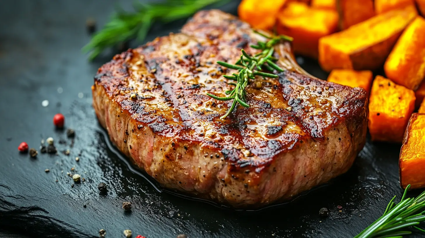 Southern Pork Chops with Sweet Potato Wedges