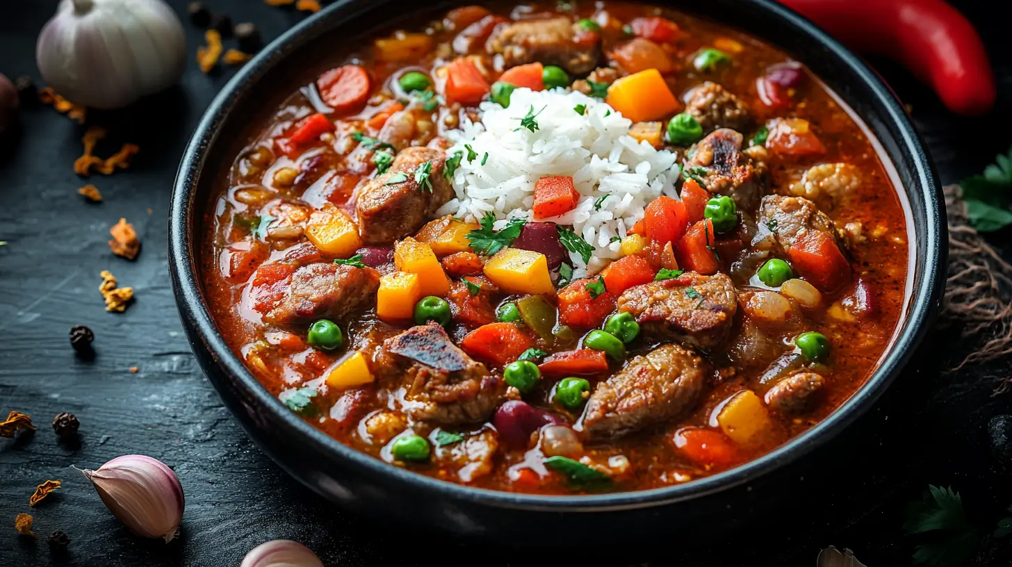Spicy Vindaloo Pork Chops with Rice